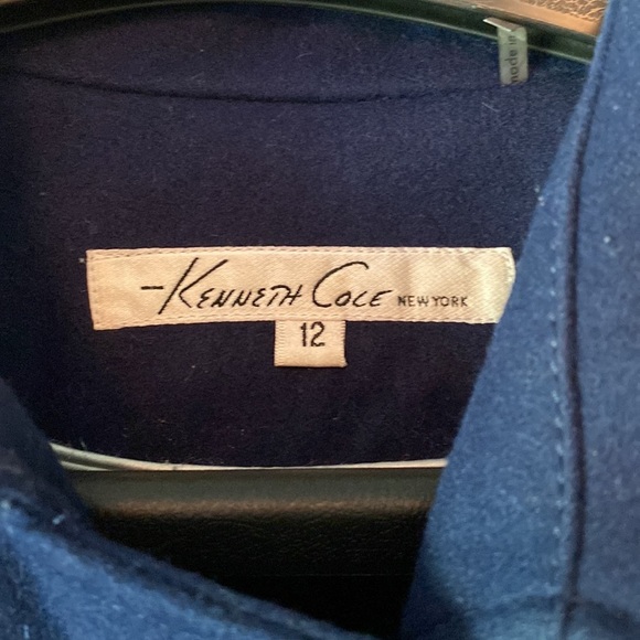 Kenneth Cole Wool Blend Asymmetrical Belted Coat size 12 - Picture 3 of 8